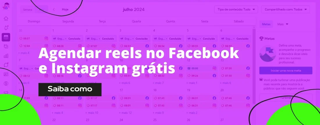 Agendar reels no Facebook e Instagram grátis